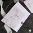 Asimetrik Köşe Kesimli Rose Gold Yaldızlı Katlamalı Düğün Davetiyesi