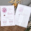 Aydınger Zarflı Floral Balon Tasarım Düğün Davetiyesi