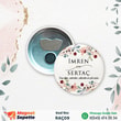Çiçekli Düğün Hatırası Rozet Magnet Açacak