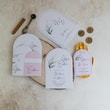Çiçekli Oval Boho Davetiye