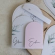 Çiçekli Oval Boho Davetiye