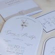 Krem Kahverengi Oval Boho Davetiye