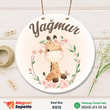 Sevimli Zürafalı Kapı Süsü