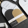 Siyah Gold Oval Boho Davetiye