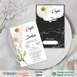 Siyah Zarflı Papatyalı Davetiye