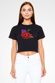  Afi Siyah  Crop Top Tişört