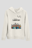 1 Mayıs Baskılı Beyaz Unisex Hoodie