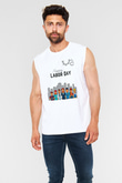 1 Mayıs Baskılı Beyaz Unisex Kolsuz Tişört - Tshirt