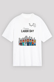 1 Mayıs Baskılı Beyaz Unisex Oversize Tişört - Tshirt