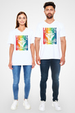 1 Mayıs Baskılı Beyaz Unisex V Yaka Tişört - Tshirt