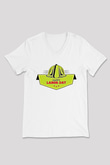 1 Mayıs Baskılı Beyaz Unisex V Yaka Tişört - Tshirt