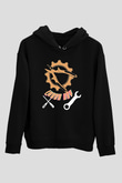 1 Mayıs Baskılı Unisex Siyah Hoodie