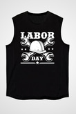 1 Mayıs Baskılı Unisex Siyah Kolsuz Tişört - Tshirt