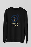 1 Mayıs Baskılı Unisex Siyah Sweatshirt