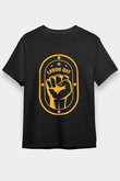 1 Mayıs Baskılı Unisex Siyah Tişört - Tshirt