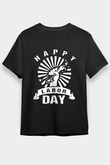 1 Mayıs Baskılı Unisex Siyah Tişört - Tshirt