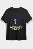 1 Mayıs Baskılı Unisex Siyah Tişört - Tshirt