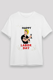 1 Mayıs Unisex Baskılı Beyaz Tişört - Tshirt