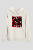 1000mods Baskılı Beyaz Unisex Kapüşonlu Sweatshirt