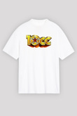 10cc Baskılı Beyaz Unisex Oversize Tişört - Tshirt