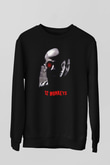 12 Maymun (12 Monkeys) Baskılı Unisex Siyah Sweatshirt