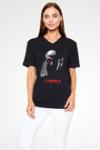 12 Maymun (12 Monkeys) Baskılı Unisex Siyah V Yaka Tişört - Tshirt