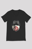 12 Maymun (12 Monkeys) Baskılı Unisex Siyah V Yaka Tişört - Tshirt