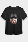 12 Maymun (12 Monkeys) Baskılı Unisex Siyah Tişört - Tshirt