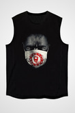 12 Maymun (12 Monkeys) Baskılı Unisex Siyah Kolsuz Tişört - Tshirt