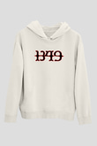 1349 Baskılı Unisex Beyaz Hoodie