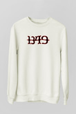 1349 Baskılı Unisex Beyaz Sweatshirt