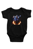 1349 Baskılı Unisex Siyah Bebek Body - Zıbın