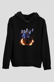 1349 Baskılı Unisex Siyah Hoodie