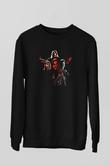 1349 Baskılı Unisex Siyah Sweatshirt