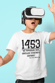 1453 Baskılı Beyaz Unisex Beyaz Çocuk Tişört - Tshirt