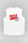 1453 Baskılı Beyaz Unisex Kolsuz Tişört - Tshirt
