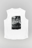 1453 Baskılı Beyaz Unisex Kolsuz Tişört - Tshirt