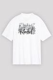 1453 Baskılı Beyaz Unisex Oversize Tişört - Tshirt