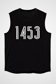 1453 Baskılı Unisex Siyah Kolsuz Tişört - Tshirt