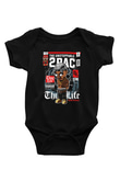 2 Pac Baskılı Unisex Siyah Bebek Body - Zıbın