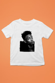 21 Savage Baskılı Beyaz Unisex Beyaz Çocuk Tişört - Tshirt