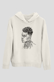 21 Savage Baskılı Beyaz Unisex Kapüşonlu Sweatshirt