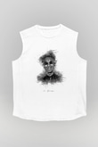 21 Savage Baskılı Beyaz Unisex Kolsuz Tişört - Tshirt