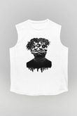21 Savage Baskılı Beyaz Unisex Kolsuz Tişört - Tshirt