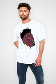 21 Savage Baskılı Beyaz Unisex Oversize Tişört - Tshirt