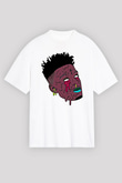 21 Savage Baskılı Beyaz Unisex Oversize Tişört - Tshirt