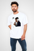 21 Savage Baskılı Beyaz Unisex Oversize Tişört - Tshirt