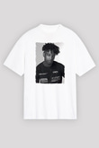21 Savage Baskılı Beyaz Unisex Oversize Tişört - Tshirt