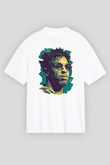 21 Savage Baskılı Beyaz Unisex Oversize Tişört - Tshirt