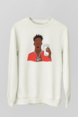 21 Savage Baskılı Beyaz Unisex Sweatshirt